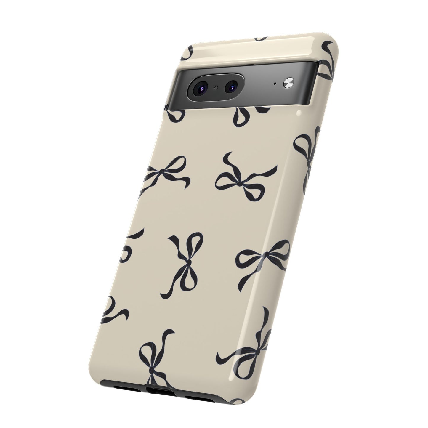 Beige and Black Bow Phone Case - JGUS
