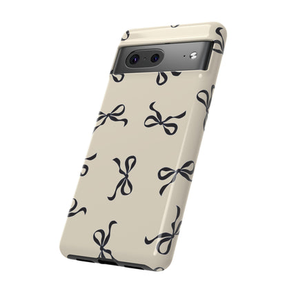 Beige and Black Bow Phone Case - JGUS