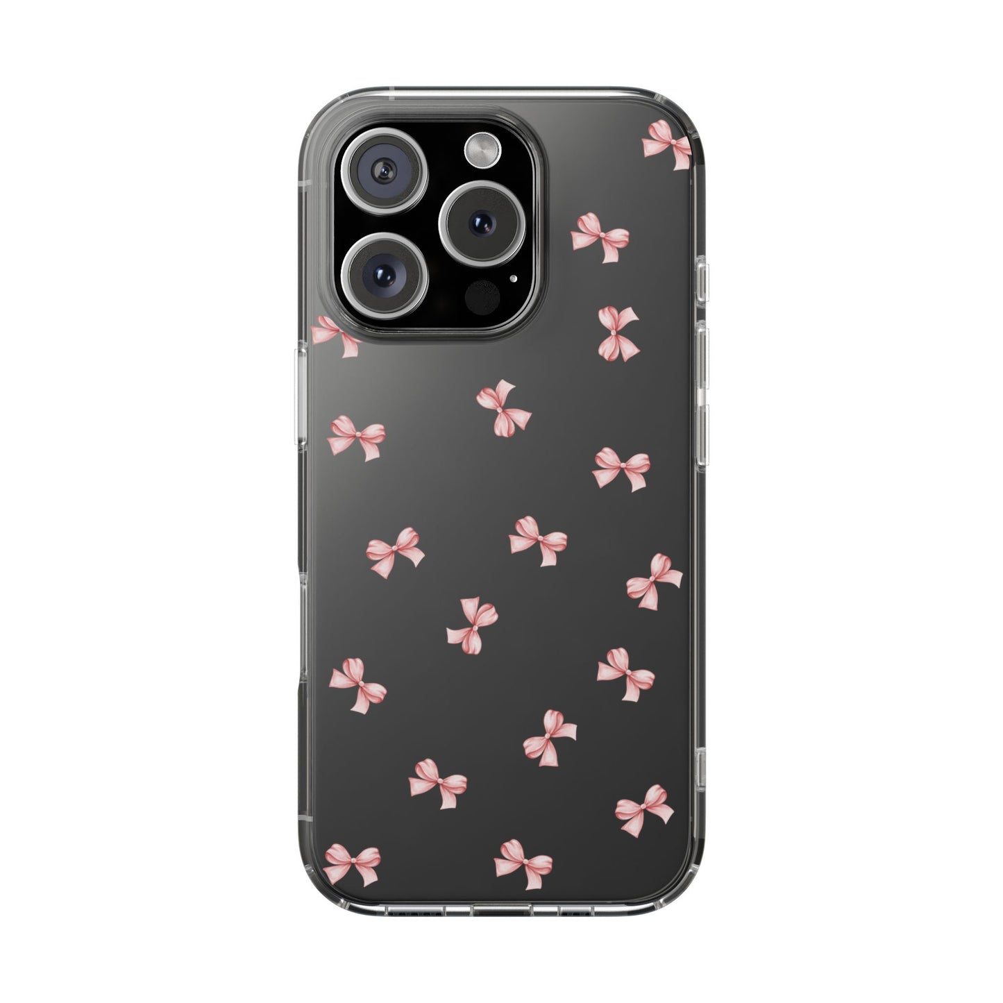 Pink Bow Dreams Clear Phone Case