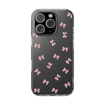 Pink Bow Dreams Clear Phone Case