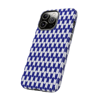 Navy Blue Geometric Phone Case for iPhone Samsung Pixel – Minimal Pattern Modern Aesthetic - JGUS