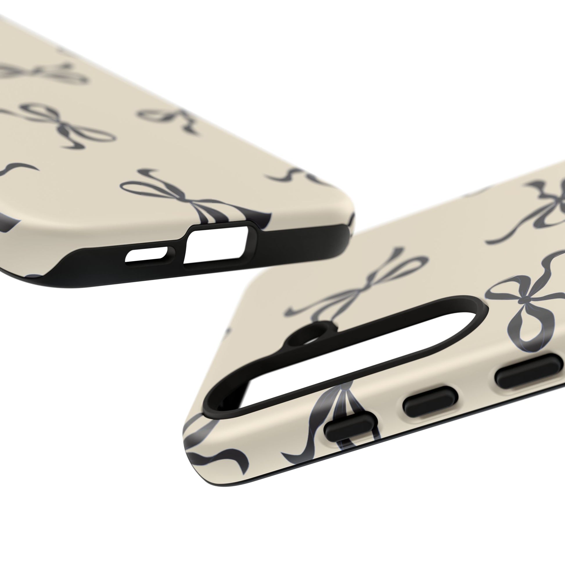 Beige and Black Bow Phone Case - JGUS