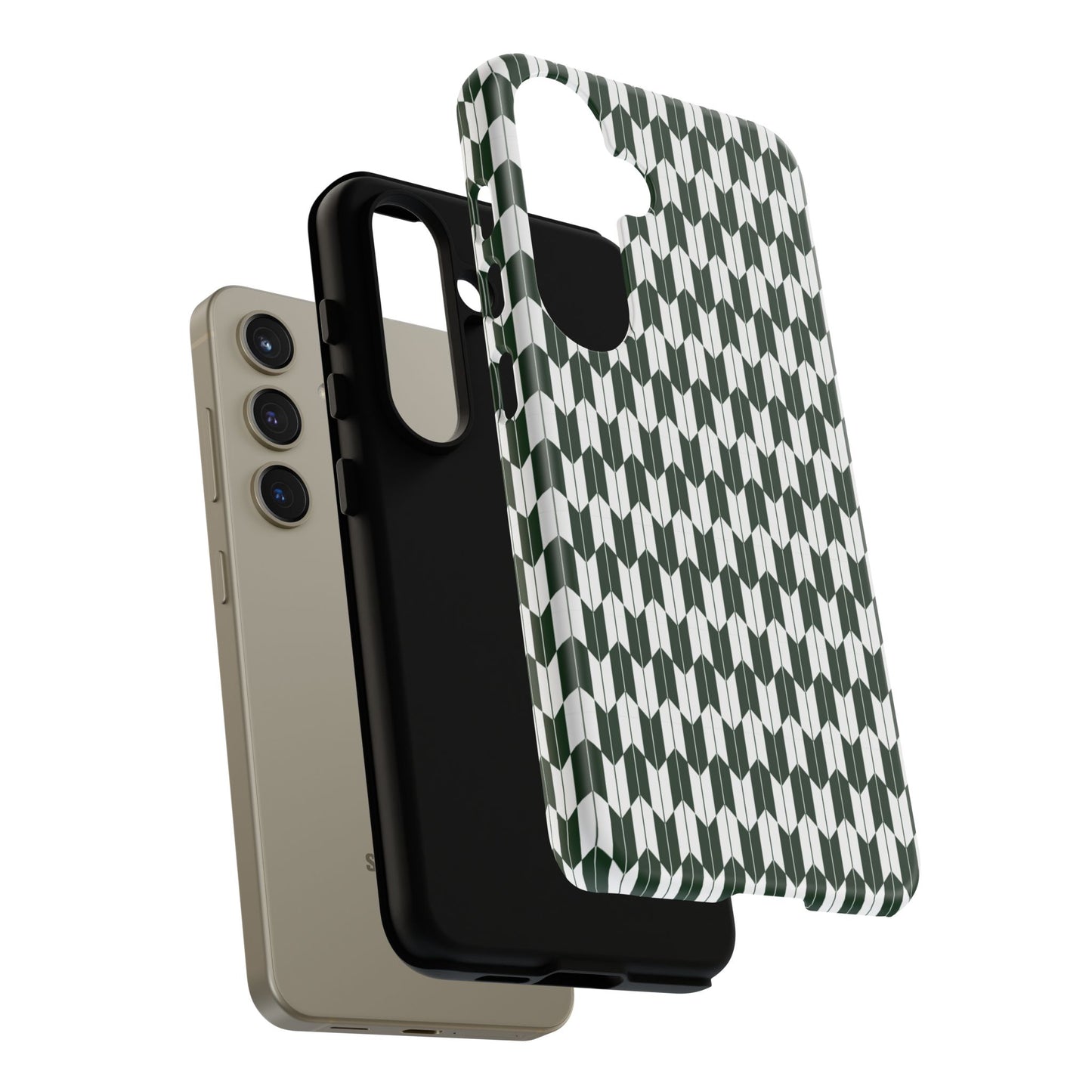 Green Harmony Geometric Phone Case – Durable, Slim, and MagSafe Compatible - JGUS