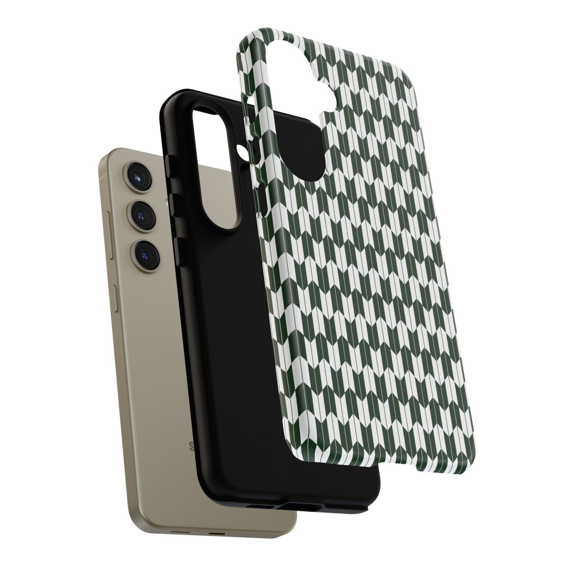 Green Harmony Geometric Phone Case – Durable, Slim, and MagSafe Compatible - JGUS