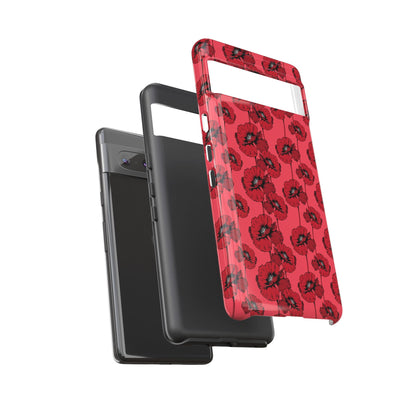 Red Poppy Phone Case for iPhone, Samsung & Google Pixel – Bold Floral Statement Aesthetic - JGUS