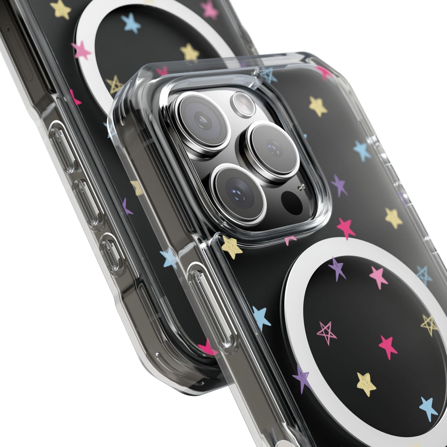 Star Pattern Clear Mag Safe Case, Magnetic Clear Impact Case