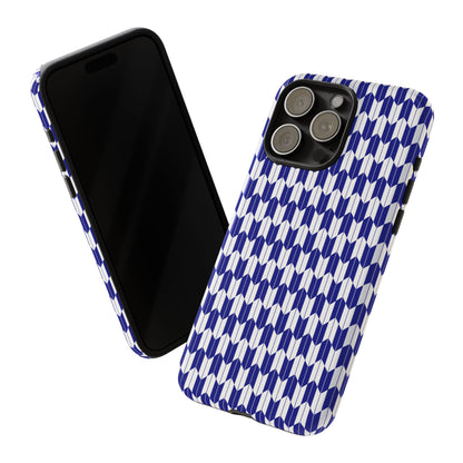 Navy Blue Geometric Phone Case for iPhone Samsung Pixel – Minimal Pattern Modern Aesthetic - JGUS