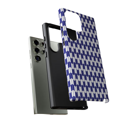 Navy Blue Geometric Phone Case for iPhone Samsung Pixel – Minimal Pattern Modern Aesthetic - JGUS
