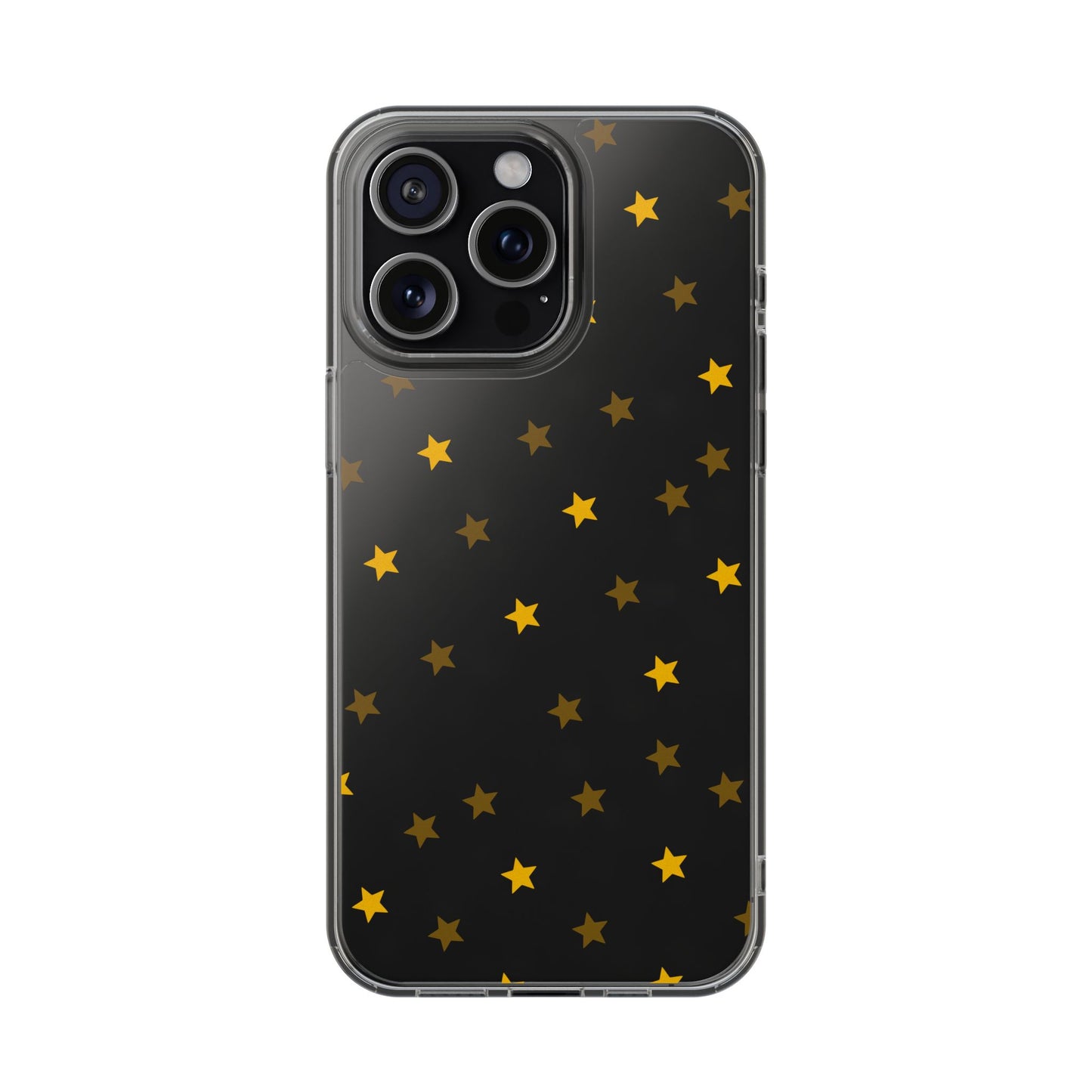 Yellow Stars Clear Phone Case – Stylish, Durable Protection