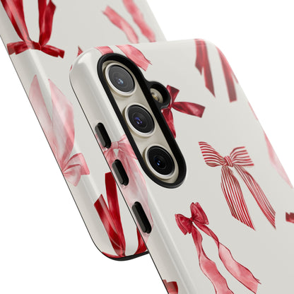 Burgundy Chic Bow Design Phone Case - JGUS