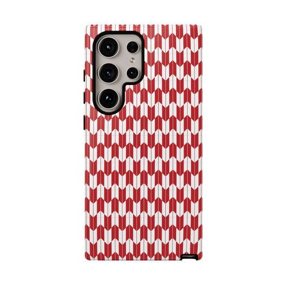 Red Geometric Phone Case for iPhone Samsung Pixel – Bold Pattern Aesthetic Modern Design - JGUS