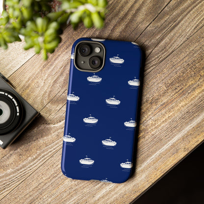 Blue Boat Phone Case – Calm Ocean Pattern for iPhone & Samsung, Durable & Stylish Protection - JGUS