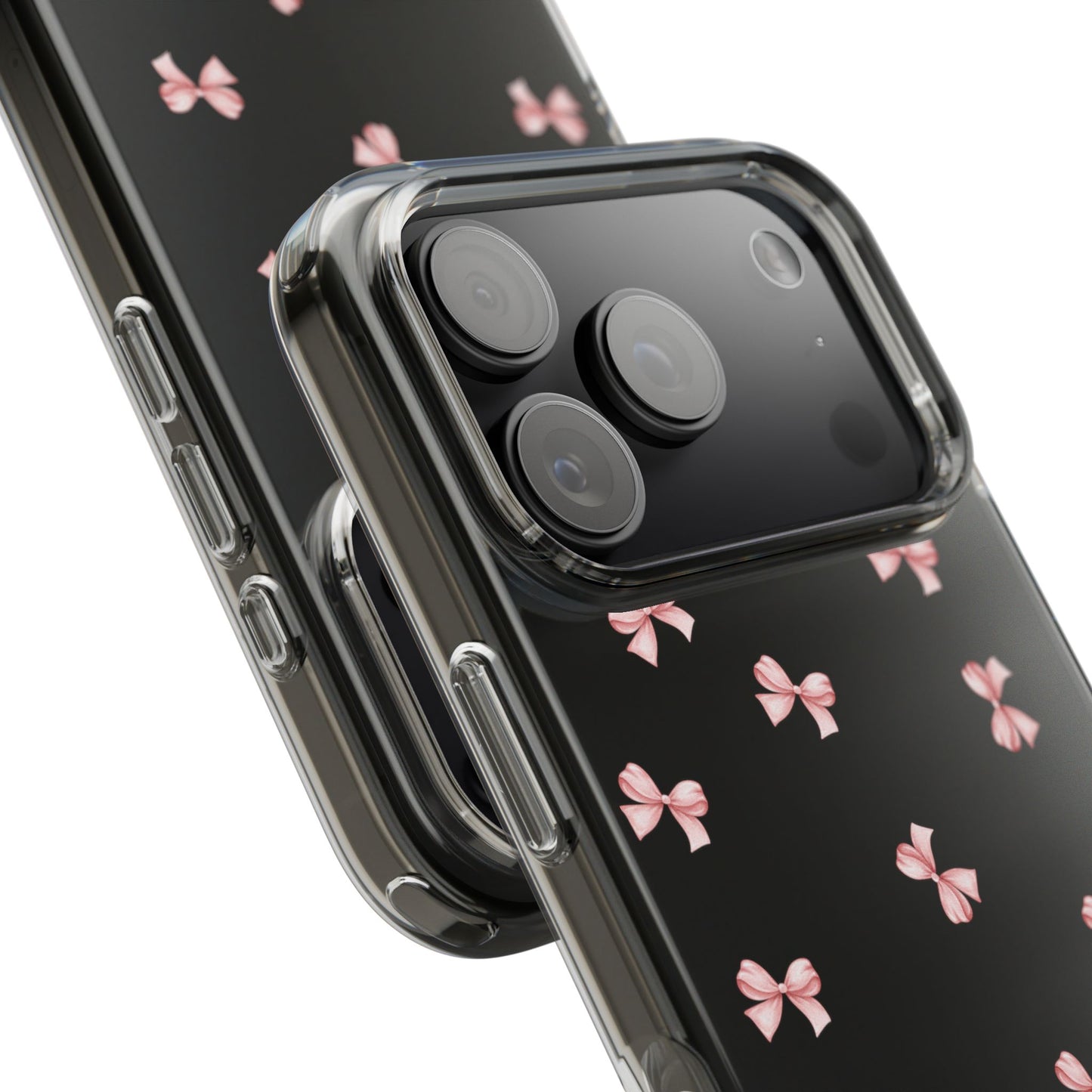 Pink Bow Dreams Clear Phone Case
