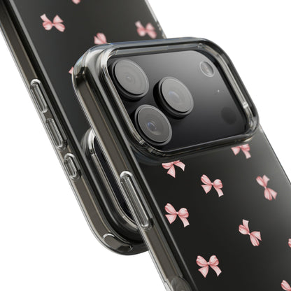 Pink Bow Dreams Clear Phone Case