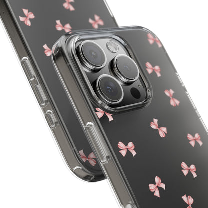 Pink Bow Dreams Clear Phone Case