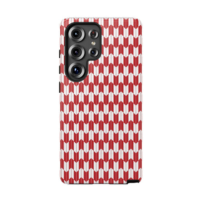 Red Geometric Phone Case for iPhone Samsung Pixel – Bold Pattern Aesthetic Modern Design - JGUS