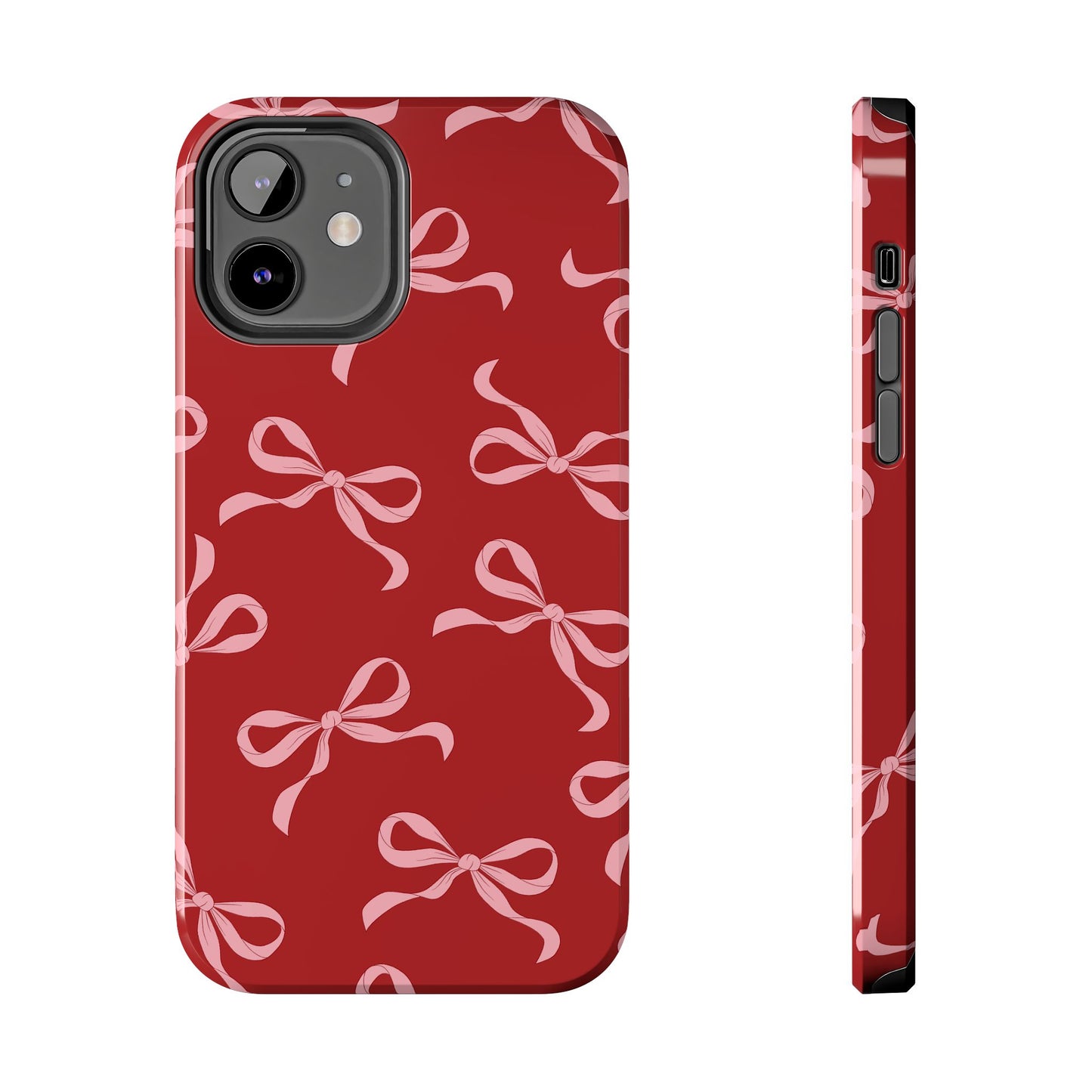 Pink Bows on Red Phone Case