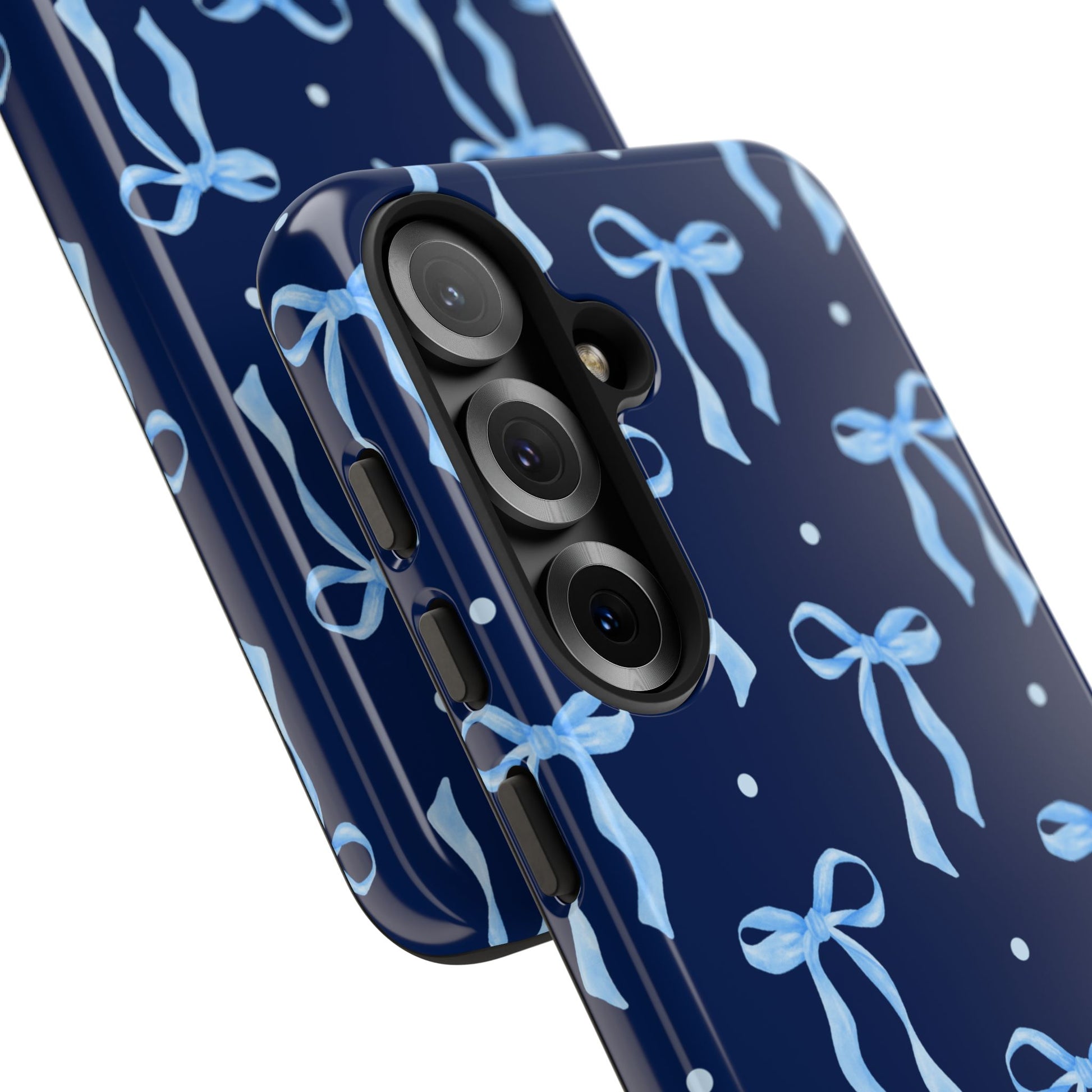 Bows & Blues Phone Case – Aesthetic Ribbon Print | Fits iPhone & Samsung - JGUS