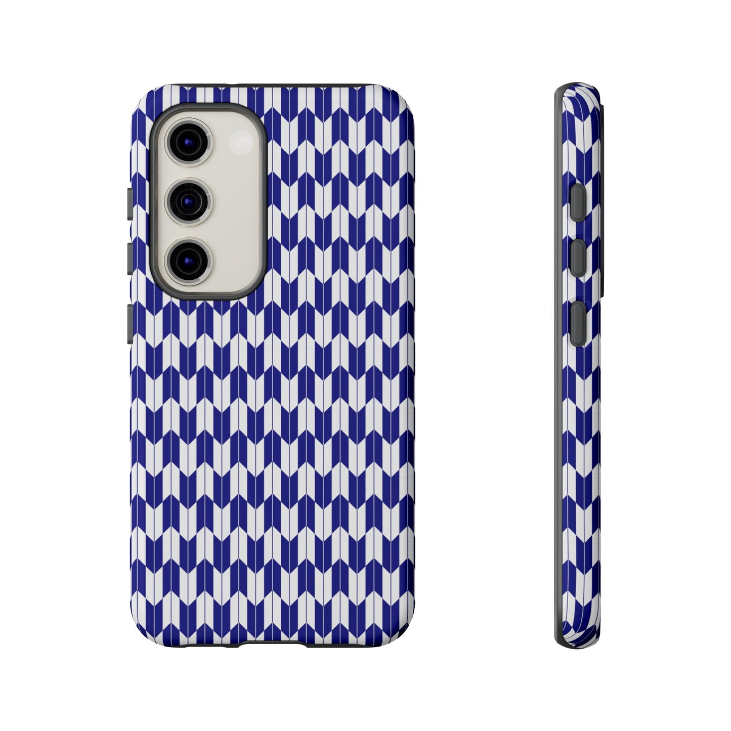 Navy Blue Geometric Phone Case for iPhone Samsung Pixel – Minimal Pattern Modern Aesthetic - JGUS