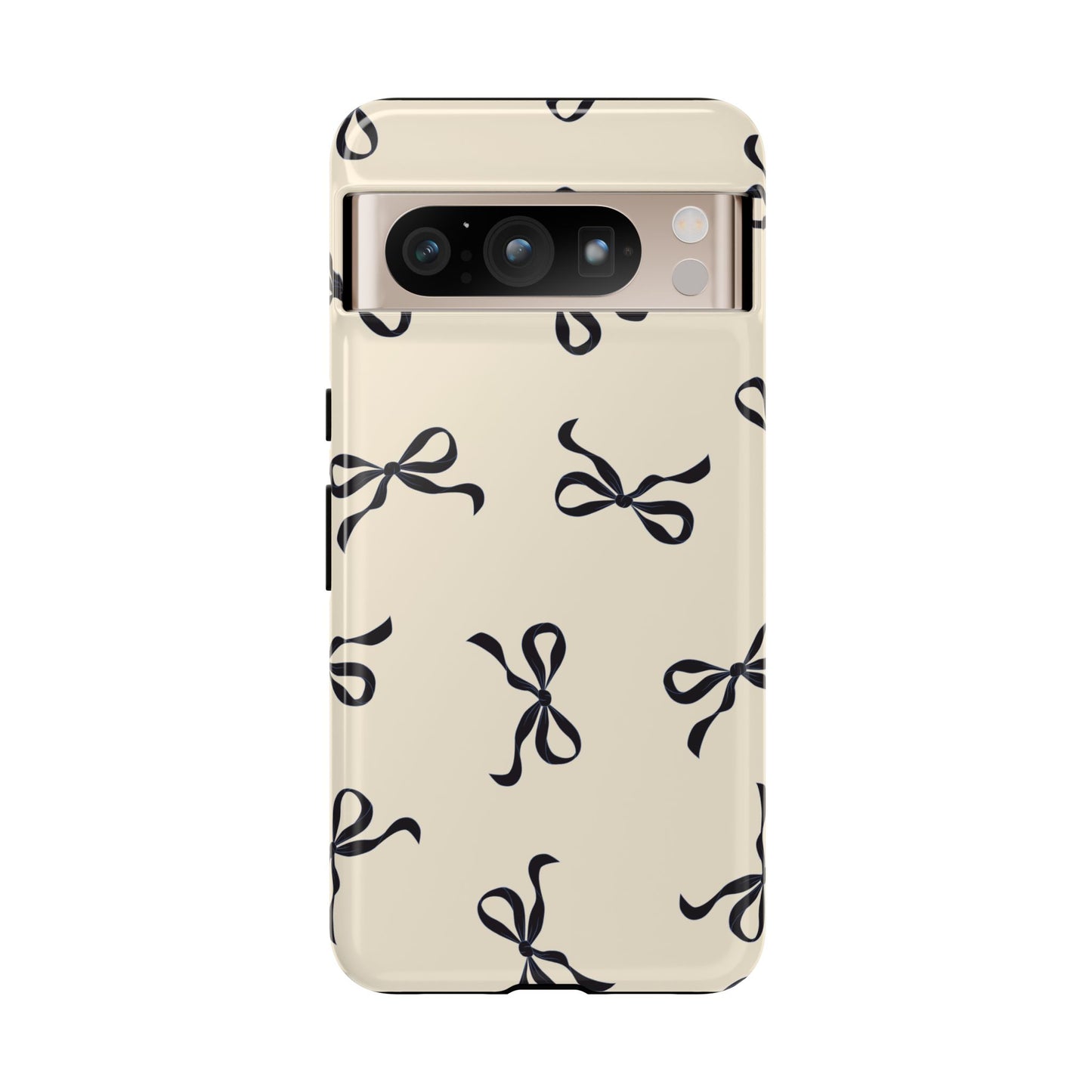 Beige and Black Bow Phone Case - JGUS