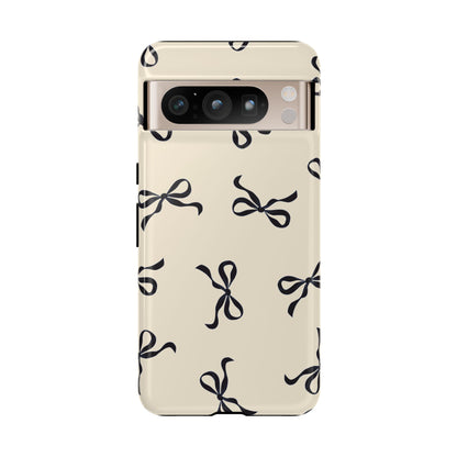 Beige and Black Bow Phone Case - JGUS