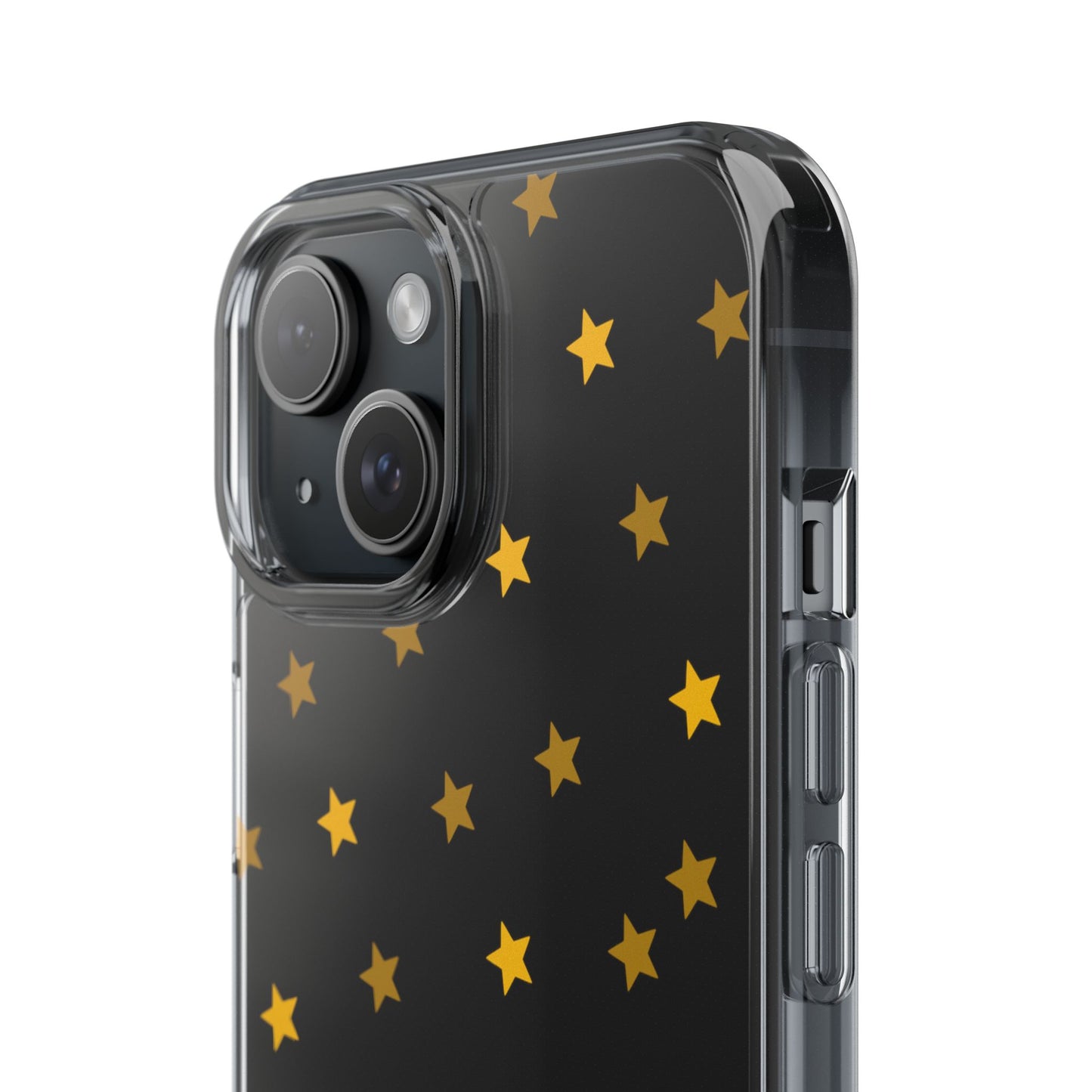 Yellow Stars Clear Phone Case – Stylish, Durable Protection