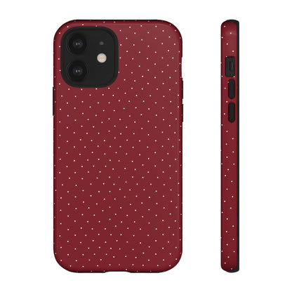 Burgundy  & White Dots Case - JGUS