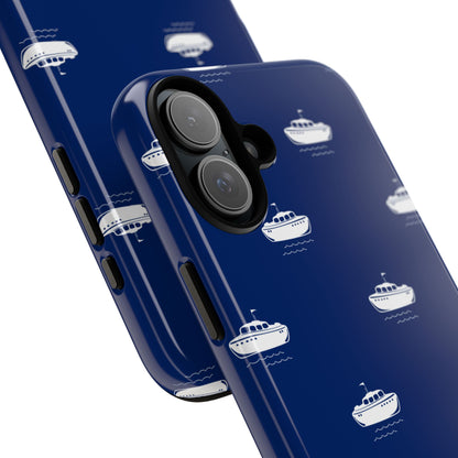 Blue Boat Phone Case – Calm Ocean Pattern for iPhone & Samsung, Durable & Stylish Protection - JGUS
