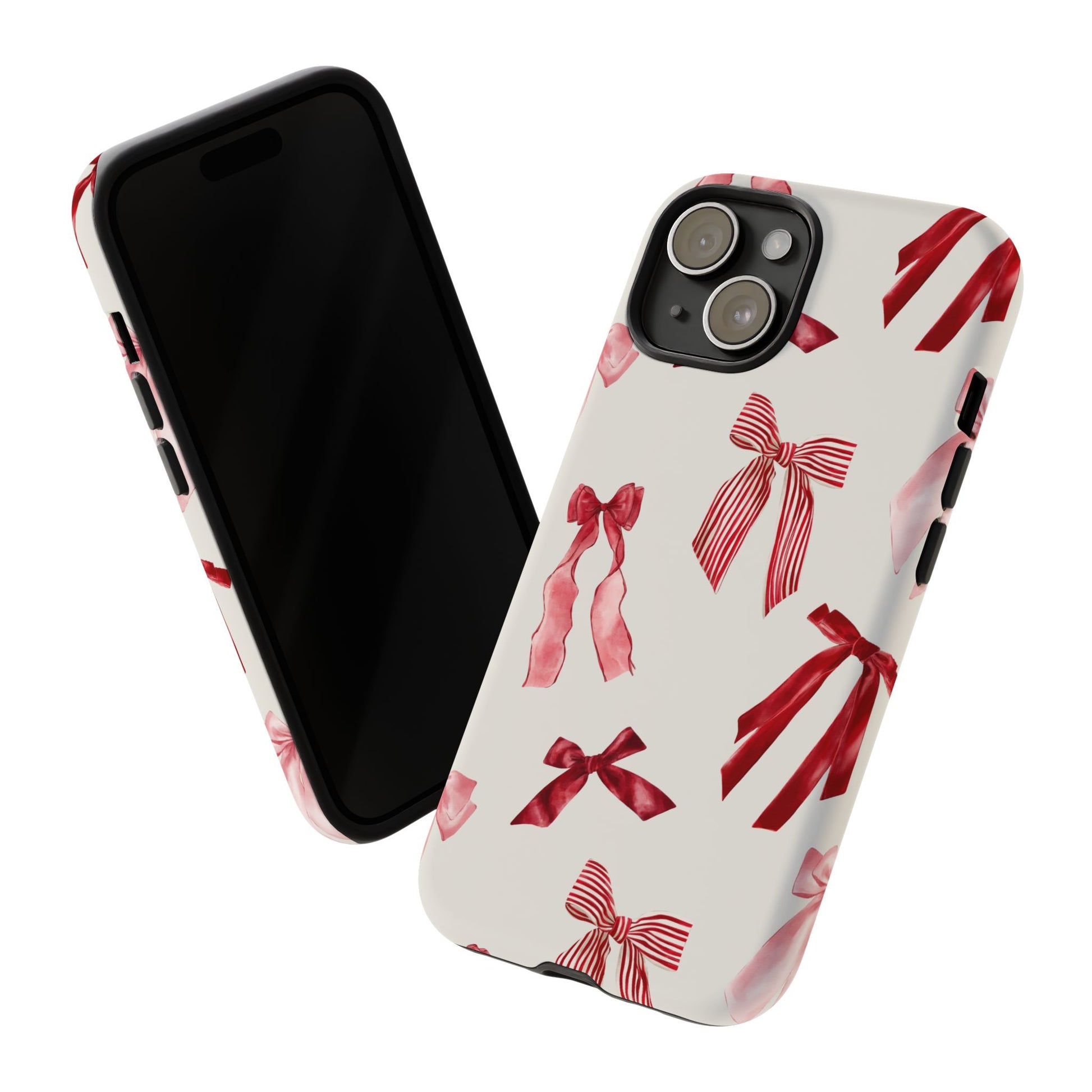Burgundy Chic Bow Design Phone Case - JGUS