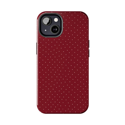 Burgundy  & White Dots Case