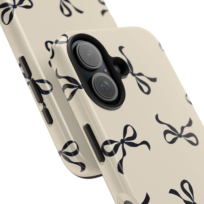 Beige and Black Bow Phone Case