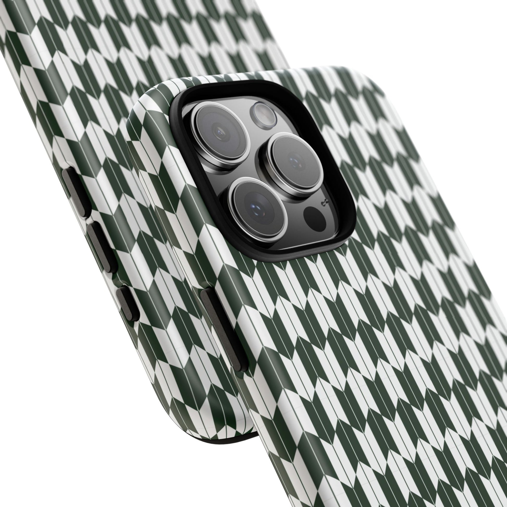 Green Harmony Geometric Phone Case – Durable, Slim, and MagSafe Compatible - JGUS