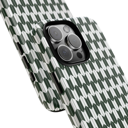 Green Harmony Geometric Phone Case – Durable, Slim, and MagSafe Compatible - JGUS