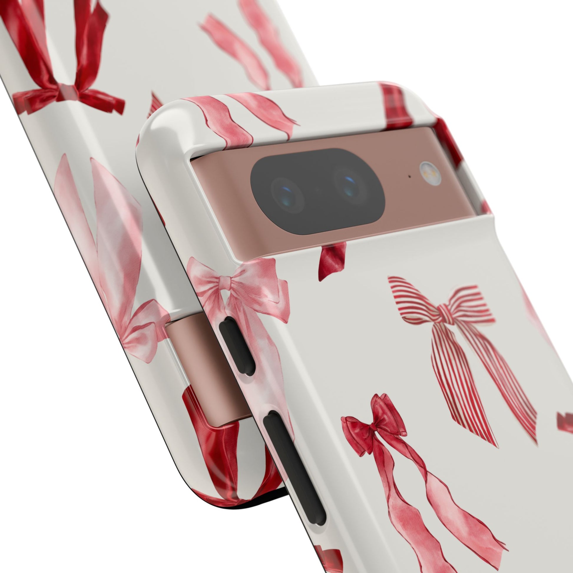Burgundy Chic Bow Design Phone Case - JGUS