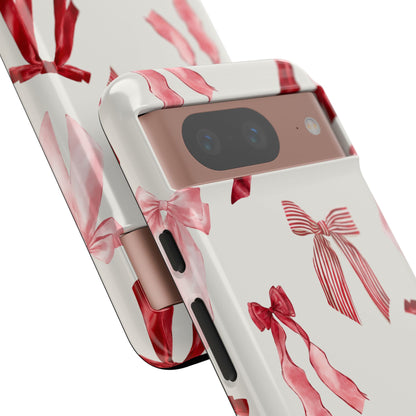 Burgundy Chic Bow Design Phone Case - JGUS