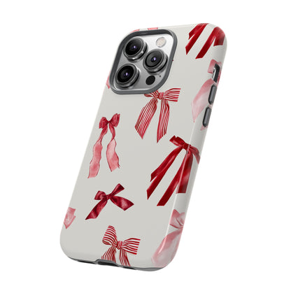 Burgundy Chic Bow Design Phone Case - JGUS