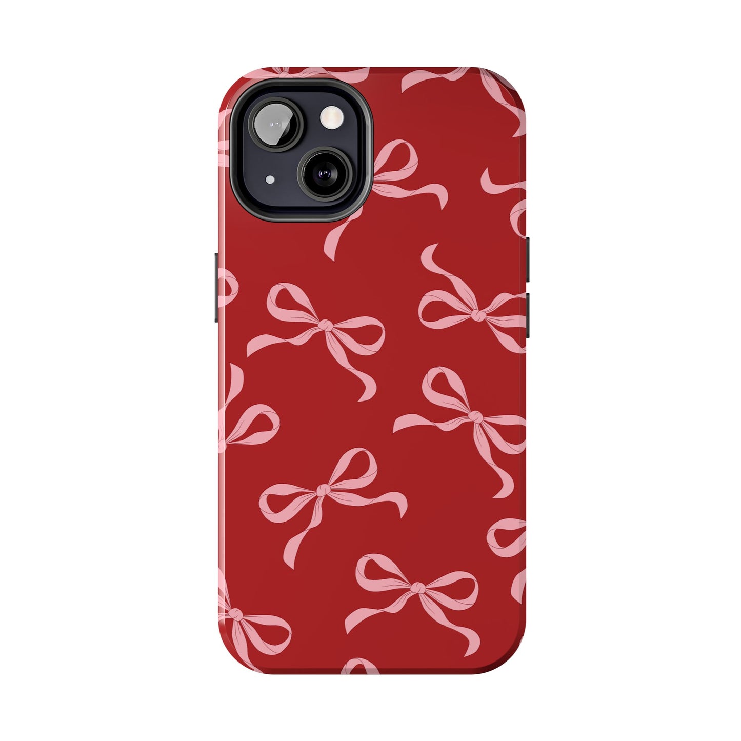 Pink Bows on Red Phone Case