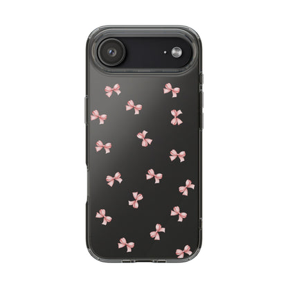 Pink Bow Dreams Clear Phone Case