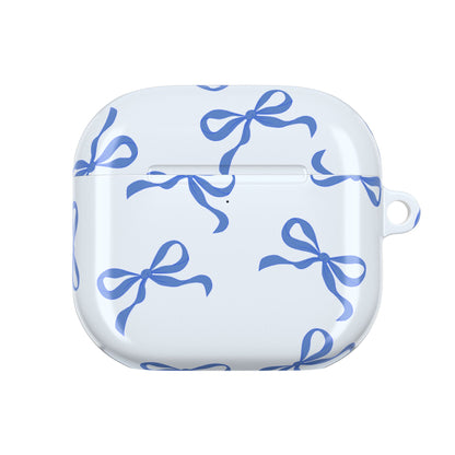 Vintage Blue Bow Art Shockproof & Scratch-Resistant AirPods Case – Wireless Charging Compatible
