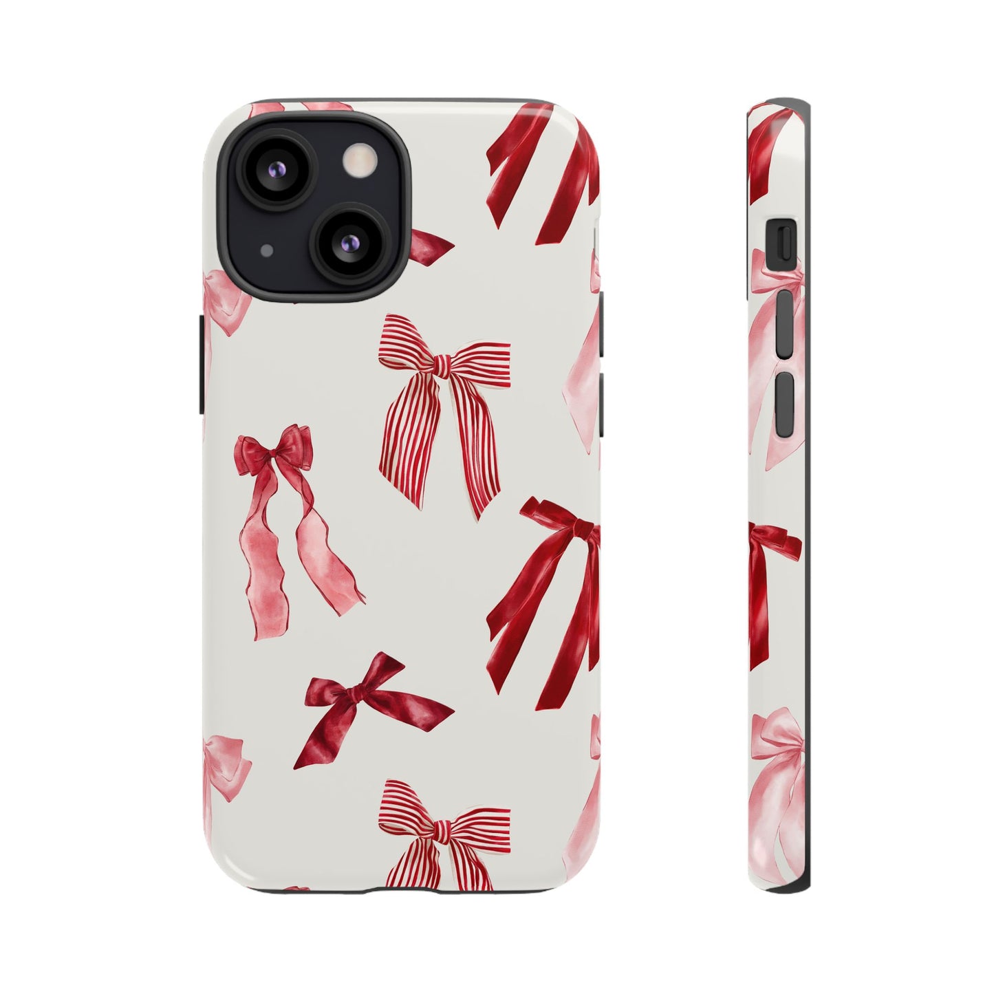 Burgundy Chic Bow Design Phone Case - JGUS