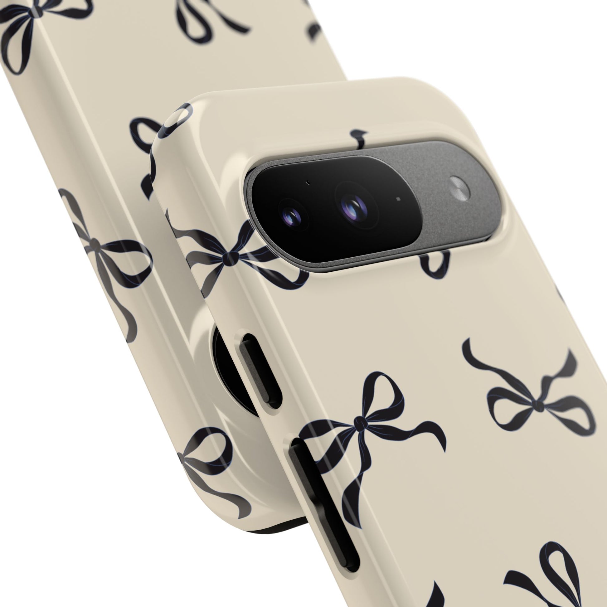 Beige and Black Bow Phone Case - JGUS