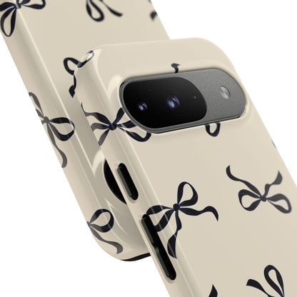 Beige and Black Bow Phone Case - JGUS
