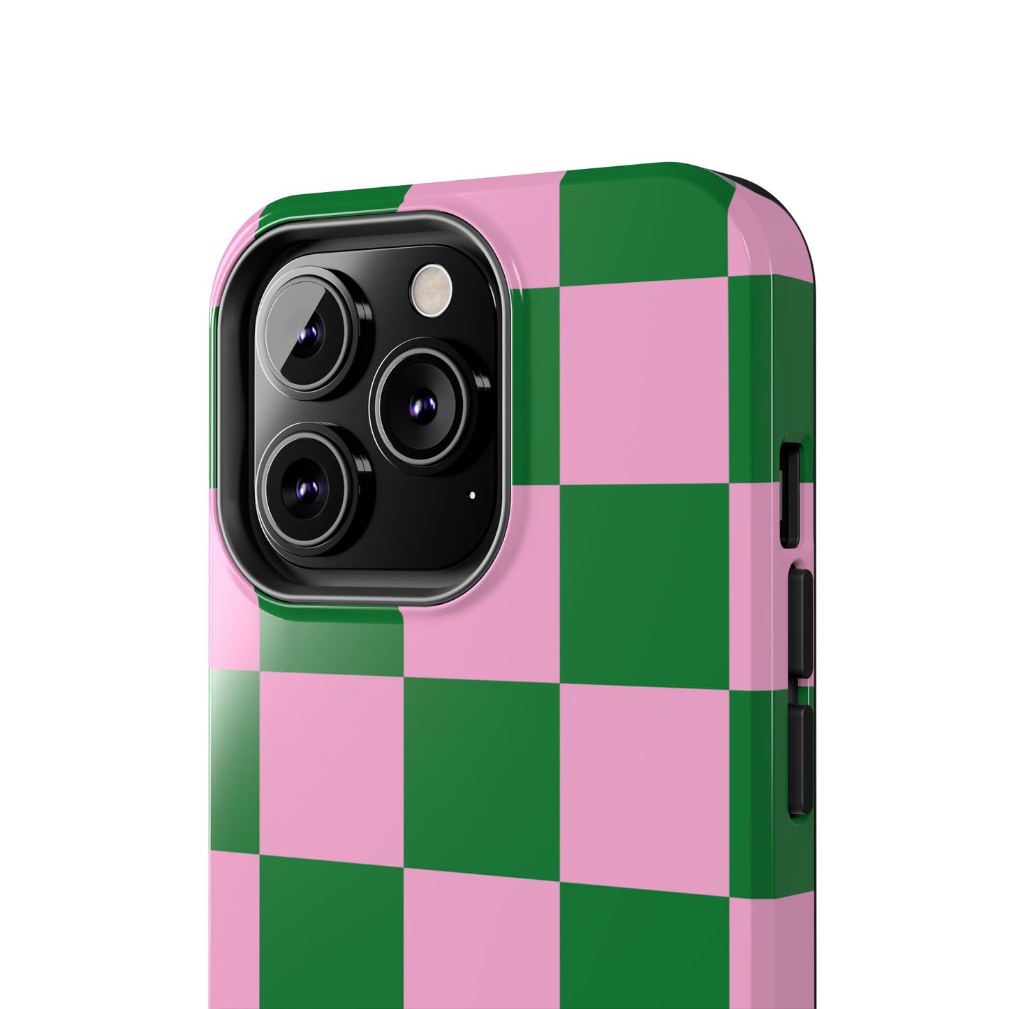 Pink Retro Checkered Phone Case – 90s Aesthetic, Vintage Grid Pattern for iPhone & Samsung