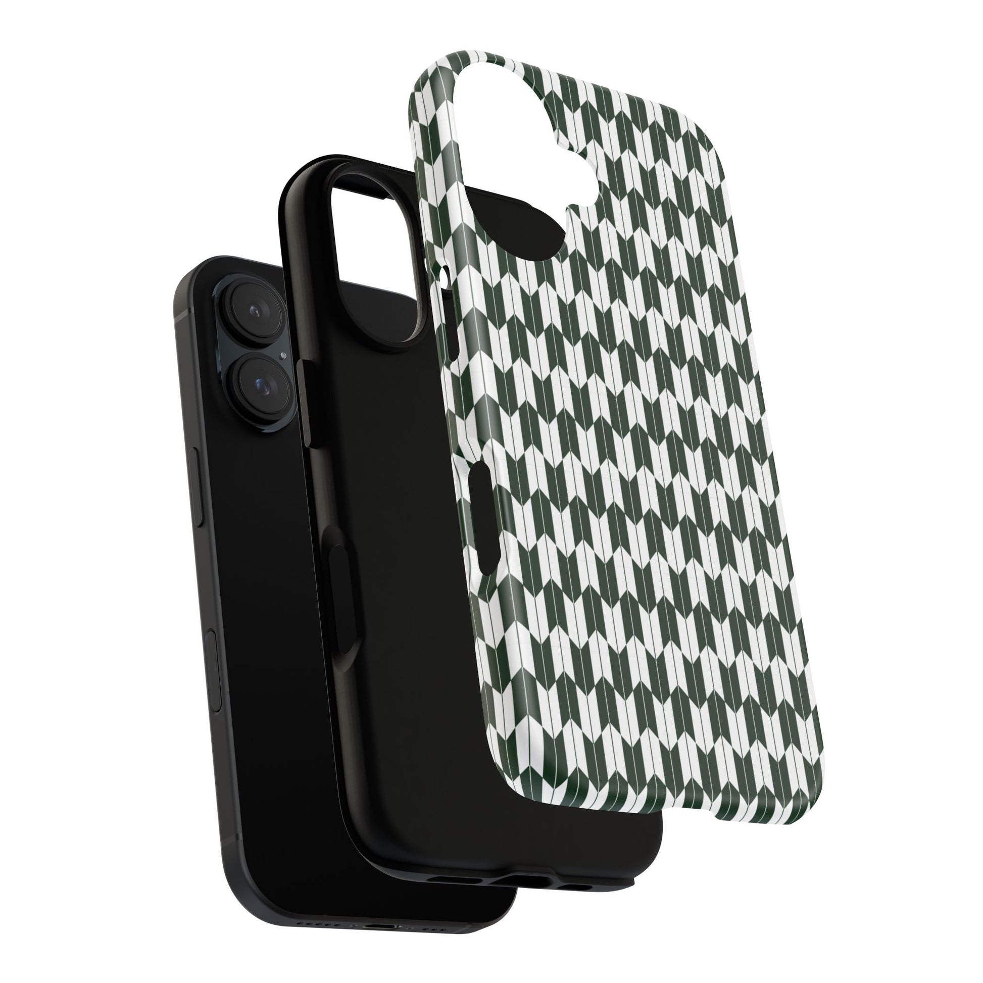 Green Harmony Geometric Phone Case – Durable, Slim, and MagSafe Compatible - JGUS