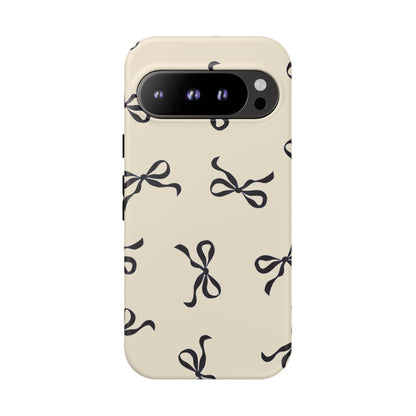Beige and Black Bow Phone Case - JGUS