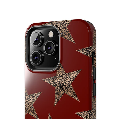 Leopard Star Luxe - Burgundy Edition | Aesthetic Coquette Phone Case for iPhone & Galaxy