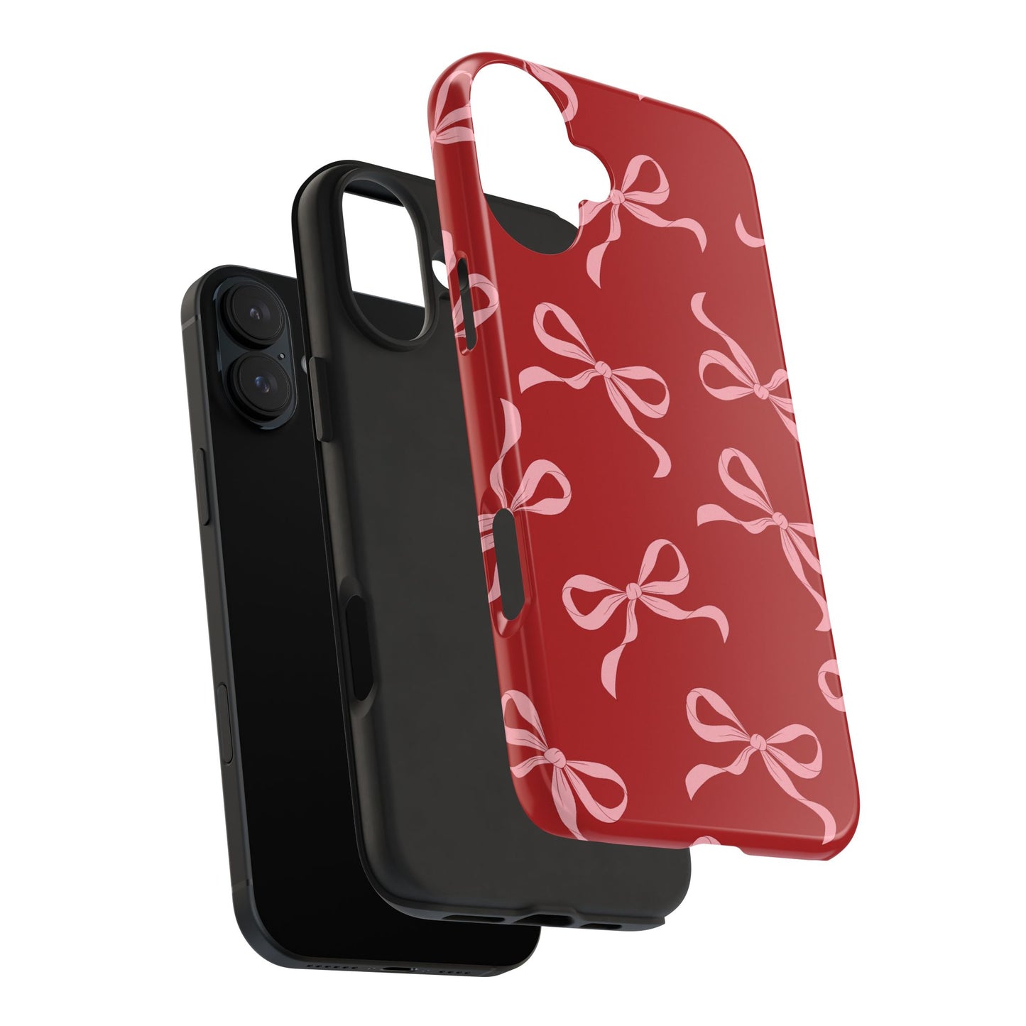 Pink Bows on Red Phone Case