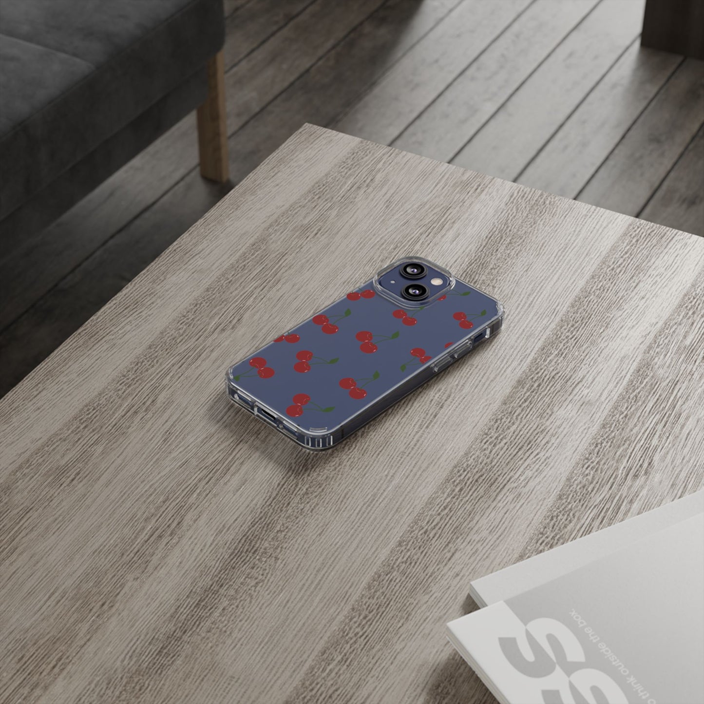 Random Cherry Pattern Clear Phone Case