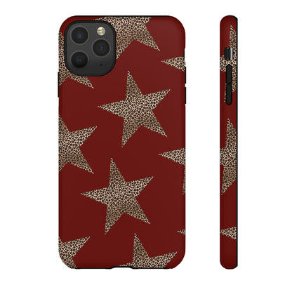 Leopard Star Luxe - Burgundy Edition | Aesthetic Coquette Phone Case for iPhone & Galaxy - JGUS
