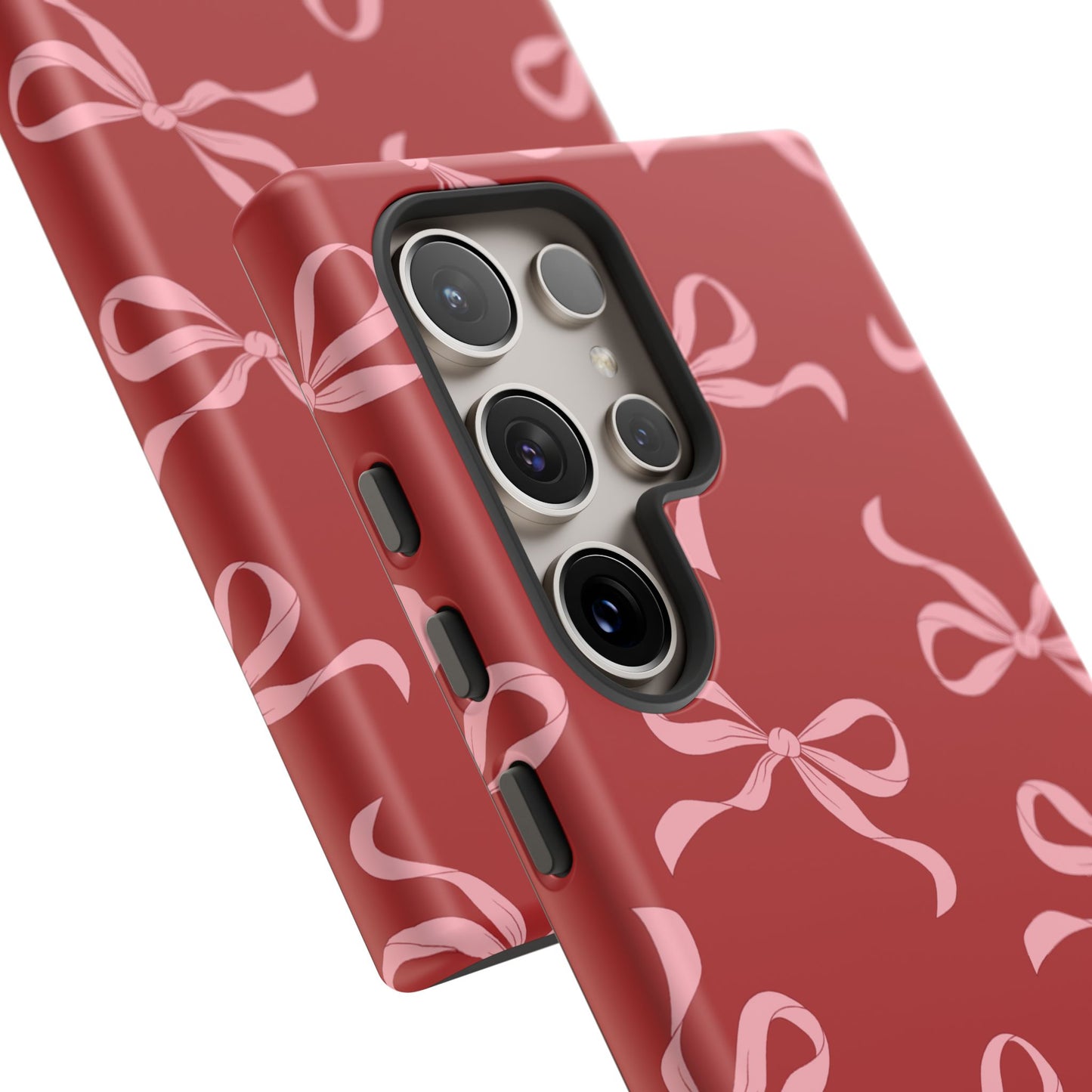 Pink Bows on Red Phone Case - JGUS